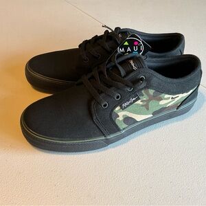Maui and Sons Black and Green Camouflage Sneakers